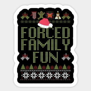 Forced Family Fun Ugly Christmas Sweater Sticker